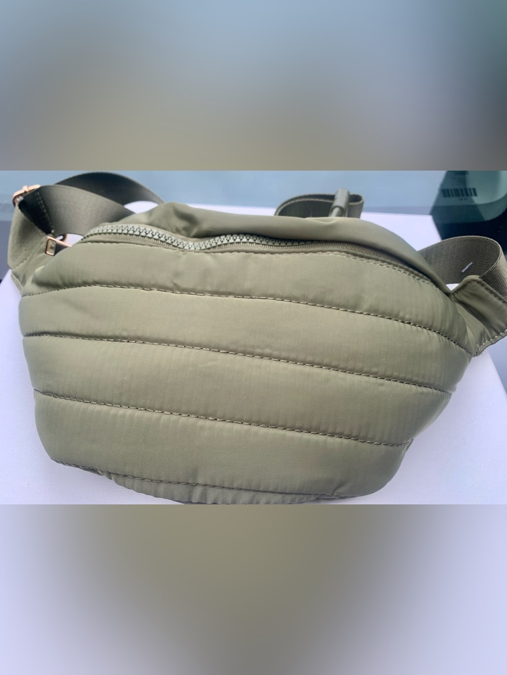 Quilted Olive Crossbody Bag - Women